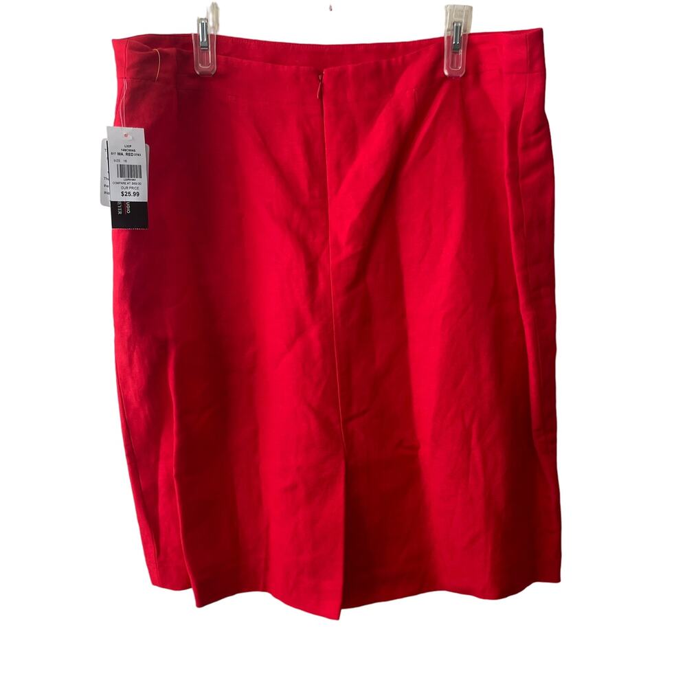 JM Studio by John Meyer Straight Pencil Skirt Zipped Pockets Red Womens Size 18